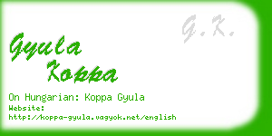 gyula koppa business card